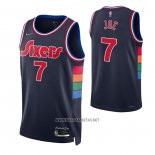 Camiseta Philadelphia 76ers Isaiah Joe NO 7 Ciudad 2021-22 Azul