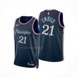 Camiseta Philadelphia 76ers Joel Embiid NO 21 Ciudad 2025-26 Azul