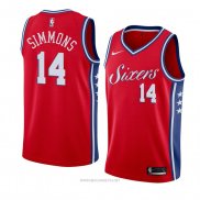 Camiseta Philadelphia 76ers Jonathon Simmons NO 14 Statement 2018 Rojo