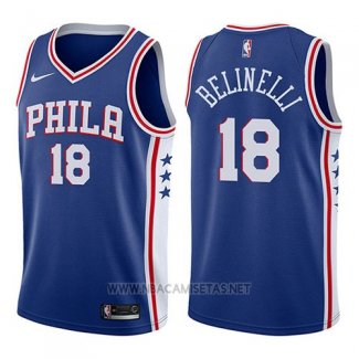 Camiseta Philadelphia 76ers Marco Belinelli NO 18 Icon 2017-18 Azul