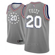 Camiseta Philadelphia 76ers Markelle Fultz NO 20 Ciudad 2018-19 Gris