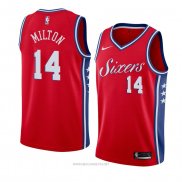 Camiseta Philadelphia 76ers Shake Milton NO 14 Statement 2017-18 Rojo