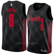 Camiseta Portland Trail Blazers Al Farouq Aminu NO 8 Ciudad 2018 Negro