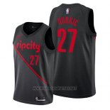 Camiseta Portland Trail Blazers Jusuf Nurkic NO 27 Ciudad 2019 Negro