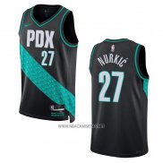 Camiseta Portland Trail Blazers Jusuf Nurkic NO 27 Ciudad 2022-23 Negro