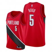Camiseta Portland Trail Blazers Rodney Hood NO 5 Statement Edition Rojo Negro
