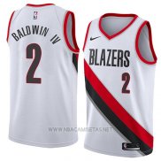 Camiseta Portland Trail Blazers Wade Baldwin IV NO 2 Association 2018 Blanco