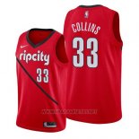 Camiseta Portland Trail Blazers Zach Collins NO 33 Earned 2019 Rojo
