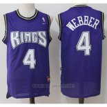Camiseta Sacramento Kings Chris Webber NO 4 Retro Violeta