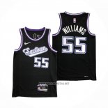 Camiseta Sacramento Kings Jason Williams NO 55 Ciudad 2021-22 Negro