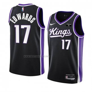 Camiseta Sacramento Kings Kessler Edwards NO 17 Icon 2023-24 Negro