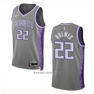 Camiseta Sacramento Kings Richaun Holmes NO 22 Ciudad 2022-23 Gris