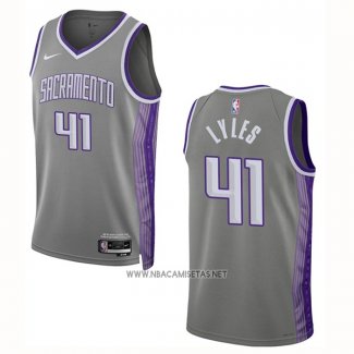 Camiseta Sacramento Kings Trey Lyles NO 41 Ciudad 2022-23 Gris