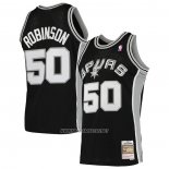 Camiseta San Antonio Spurs David Robinson NO 50 Mitchell & Ness 1998-99 Negro