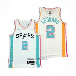 Camiseta San Antonio Spurs Kawhi Leonard NO 2 Ciudad 2021-22 Blanco