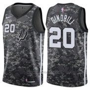 Camiseta San Antonio Spurs Manu Gindbili NO 20 Ciudad 2017-18 Gris