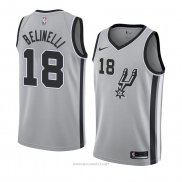 Camiseta San Antonio Spurs Marco Belinelli NO 18 Statement 2018 Gris2