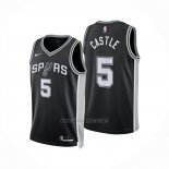 Camiseta San Antonio Spurs Stephon Castle NO 5 Icon 2024-25 Negro