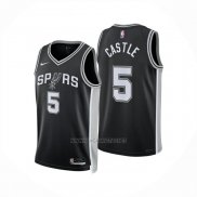 Camiseta San Antonio Spurs Stephon Castle NO 5 Icon 2024-25 Negro