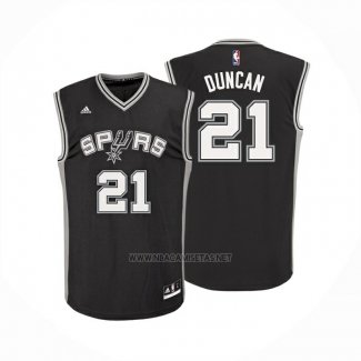 Camiseta San Antonio Spurs Tim Duncan NO 21 Icon Negro