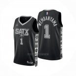 Camiseta San Antonio Spurs Victor Wembanyama NO 1 Statement 2024-25 Negro