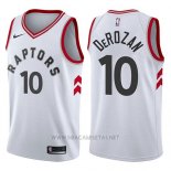 Camiseta Toronto Raptors DeMar DeRozan NO 10 2017-18 Blanco