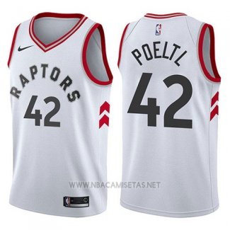 Camiseta Toronto Raptors Jakob Poeltl NO 42 Association 2017-18 Blanco