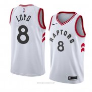 Camiseta Toronto Raptors Jordan Loyd NO 8 Association 2018 Blanco