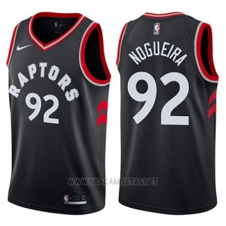 Camiseta Toronto Raptors Lucas Nogueira NO 92 Statement 2017-18 Negro