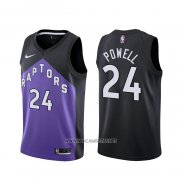 Camiseta Toronto Raptors Norman Powell NO 24 Earned 2020-21 Negro Violeta