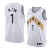 Camiseta Toronto Raptors Patrick McCaw NO 1 Ciudad 2018 Blanco