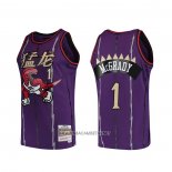 Camiseta Toronto Raptors Tracy Mcgrady NO 1 Mitchell & Ness 1998-99 Violeta