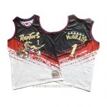 Camiseta Toronto Raptors Tracy Mcgrady NO 1 Mitchell & Ness Negro Rojo