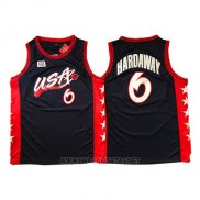 Camiseta USA 1996 Anfernee Hardaway NO 6 Negro