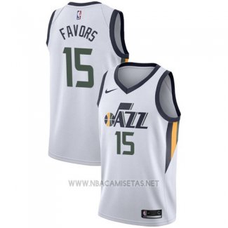 Camiseta Utah Jazz Derrick Favors NO 15 Association 2017-18 Blanco