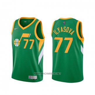 Camiseta Utah Jazz Donovan Ersan Ilyasova NO 77 2020-21 Verde