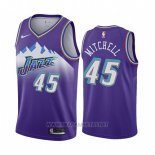 Camiseta Utah Jazz Donovan Mitchell NO 45 Hardwood Classic 2019-20 Violeta