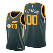 Camiseta Utah Jazz Jordan Clarkson NO 00 Earned Edition Verde