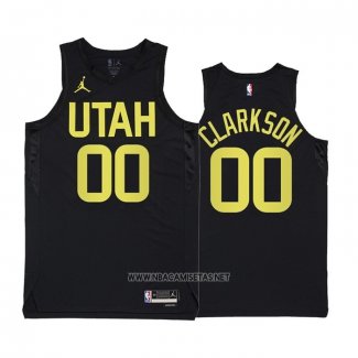 Camiseta Utah Jazz Jordan Clarkson NO 00 Statement 2022-23 Negro