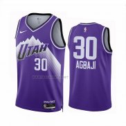 Camiseta Utah Jazz Ochai Agbaji NO 30 Ciudad 2023-24 Violeta