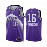 Camiseta Utah Jazz Simone Fontecchio NO 16 Ciudad 2023-24 Violeta