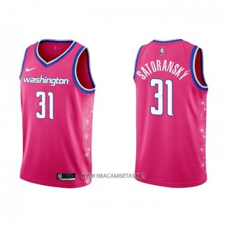 Camiseta Washington Wizards Tomas Satoransky NO 31 Ciudad 2022-23 Rosa