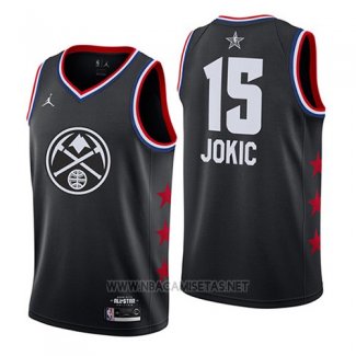 Camiseta All Star 2019 Denver Nuggets Nikola Jokic NO 15 Negro