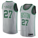 Camiseta Boston Celtics Daniel Theis NO 27 Ciudad 2018 Gris