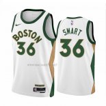 Camiseta Boston Celtics Marcus Smart NO 36 Ciudad 2023-24 Blanco