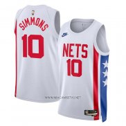 Camiseta Brooklyn Nets Ben Simmons NO 10 Classic 2022-23 Blanco