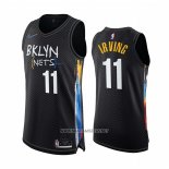 Camiseta Brooklyn Nets Kyrie Irving NO 11 Ciudad 2020-21 Autentico Negro