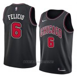 Camiseta Chicago Bulls Cristiano Felicio NO 6 Statement 2018 Negro