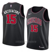 Camiseta Chicago Bulls Ryan Arcidiacono NO 15 Statement 2018 Negro Rojo