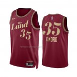 Camiseta Cleveland Cavaliers Isaac Okoro NO 35 Ciudad 2023-24 Rojo